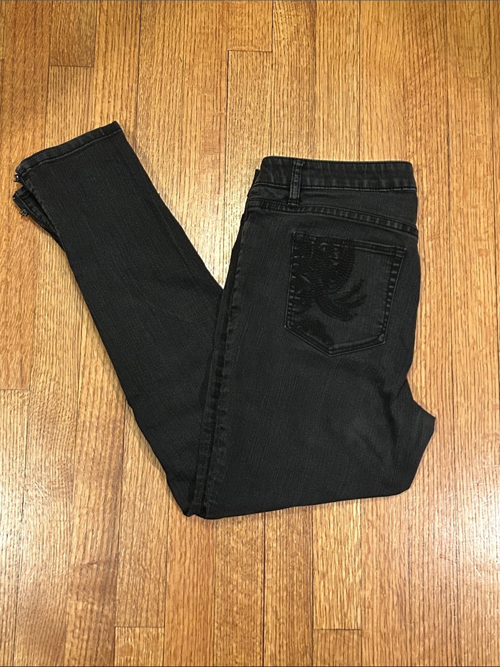 Cache Black Ankle Crop Slim Jeans Size 8